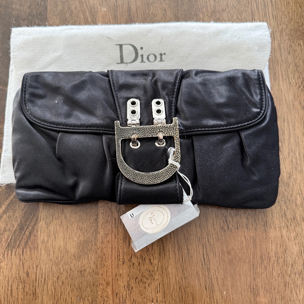 Dior satin clutch